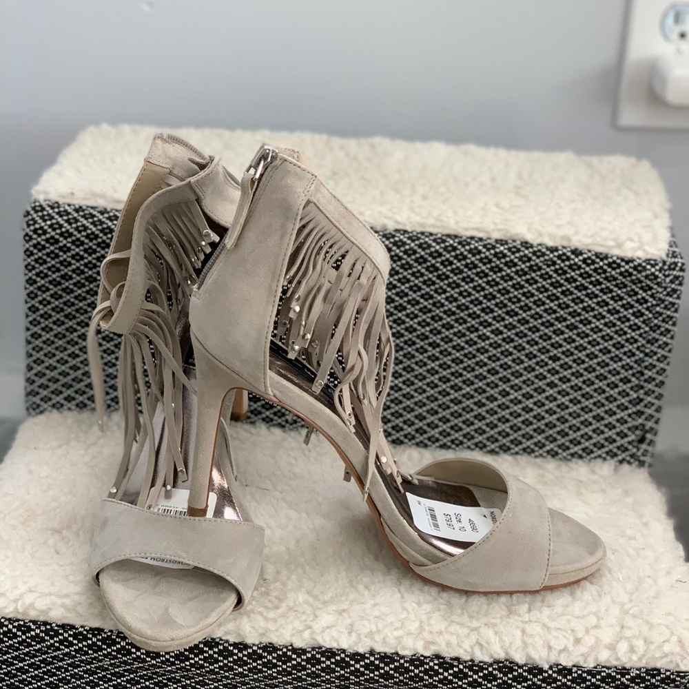 Grey Studded Heels